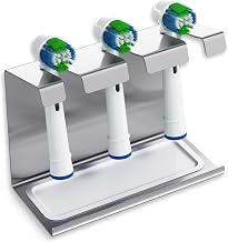 Stainless Steel Toothbrush Holder with Manifold | Suitable for Oral-B, IO, Philips Sonicare, Waterpik, Fairywill | Toothbrush Holder (3 Pieces) - Image 1
