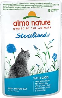 Functional Sterilised Wet Food for Adult and Mature Cats, Sterilized or Low Active - Hake - Low Fat, Moisturizing - 70g (Pack of 30) - Image 1
