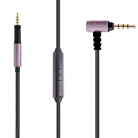 Audio Replacement Cable 1.5m for Sennheiser Momentum 2 1.0 2.0 3.0 HD 4.40 BT HD4.50 HD4.30i HD 400S 3.5-2.5mm Cable Wire with Mic and Volume Control for iPhone iOS Android - Image 1