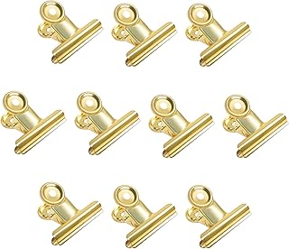 Coideal Gold Bulldog Clips 51 mm - 10 Pieces Gold Paper Clips, Metal Binder Drawing Clips, Bulldog Clips Large for Painting, Decorating, Home Office (Gold) - Image 1