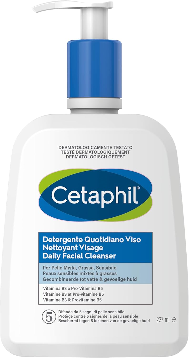 Cetaphil Gel nettoyant visage 237ml, pour peaux sensibles mixtes à grasses, nettoyant visage femme et homme, à base de Niacinamide, Panthénol et glycérine - Image 1