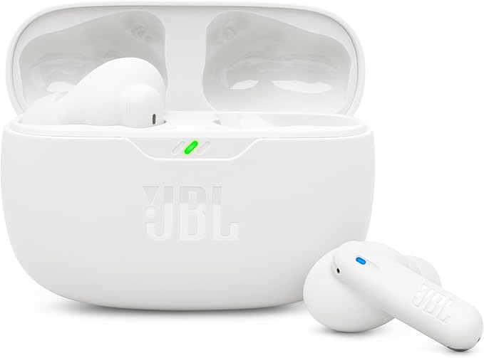 JBL Wave Beam 2, Wireless Bluetooth Headphones, Noise Reduction, 40 Hours of Battery Life, JBL Pure Bass Sound, Smart Ambient Technology and Multi-Point Connection, In-Ear Design, White - Image 1
