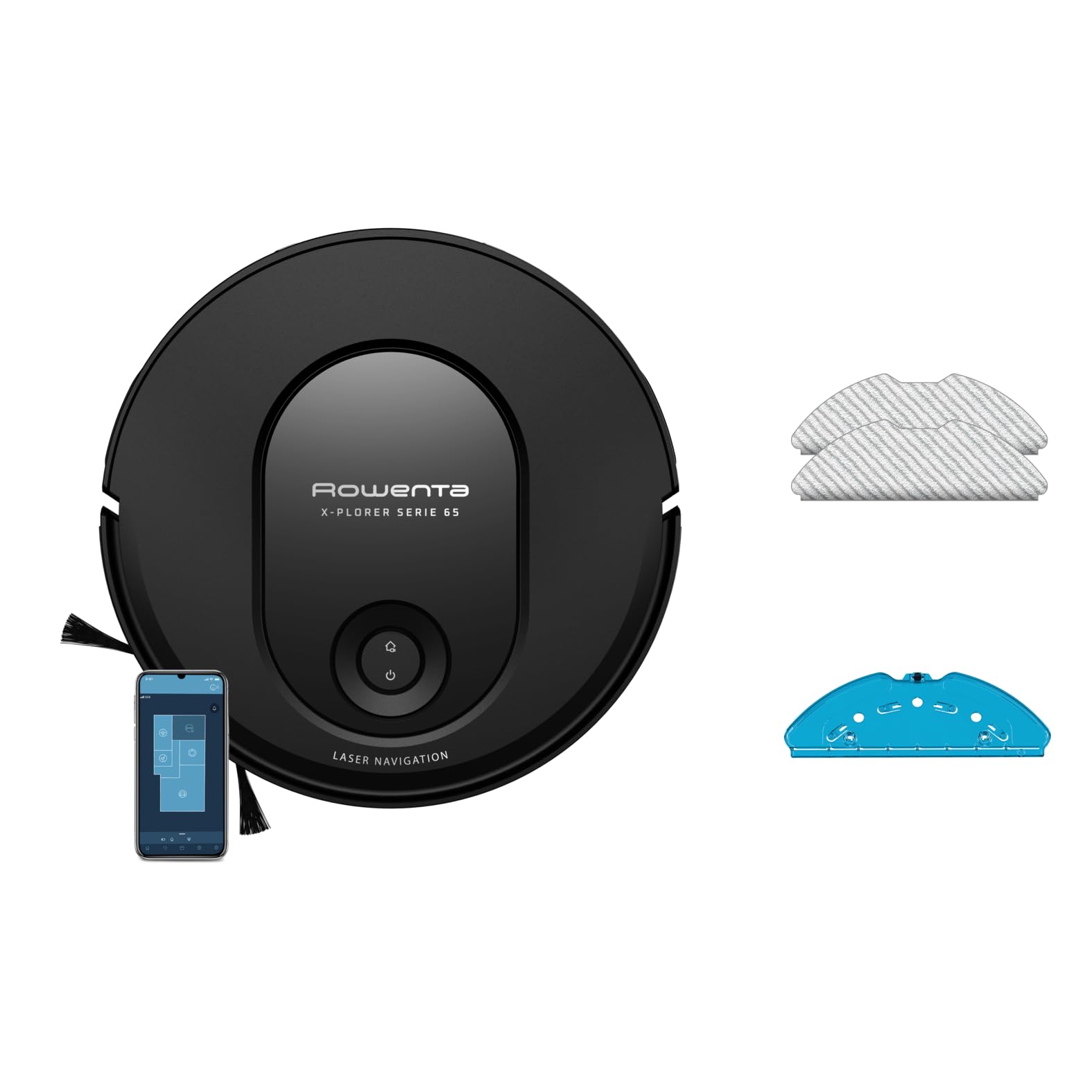 Rowenta X-Plorer Series 65, Robot Vacuum Cleaner, Laser Technology, Methodical Cleaning, Ultra Thin Design RR8L65WH, Black - Image 1