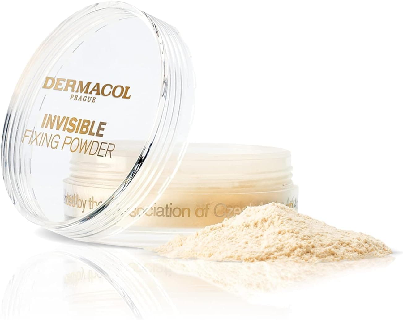 Dermacol - Poudre fixante invisible pour le visage, Poudre translucide et résistante au toucher, poudre libre pour le maquillage, poudre mate sans frangibilité avec houppette, légère, 13,5 g (Light)