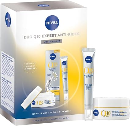 NIVEA - Q10 Expert Anti-Ageing Facial Treatment Set - Targeted Wrinkle Filler (15ml) + Anti-Wrinkle & Firming Day Care (50ml) - Q10 Pure & Creatine - All Skin Types - Image 1