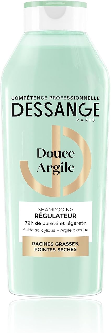 DESSANGE - Gentle Clay Regulating Shampoo - Formula Enriched With Salicylic Acid & White Clay - Purifies Roots & Softens Ends - Oily Roots & Dry Ends - 280ml - Image 1