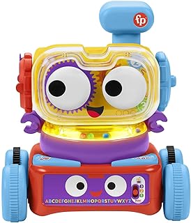 Fisher-Price - Robot d'éveil 4-en-1 - Bébé et Enfant - Lumière, Musique, Contenu Éducatif - Interactif, Transformable, Évolutif - Cadeau dès 6 Mois, version française, HCK38 - Image 1