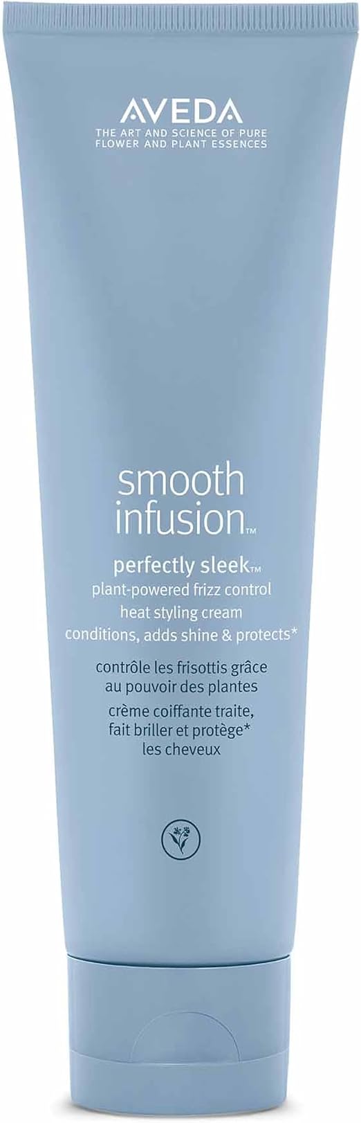 Aveda Smooth Infusion Perfectly Sleek | Heat Protection for Curly and Curly Hair | Curl Definition Cream | Anti-Frizz | 97% Natural Origin*, 150 ml - Image 1
