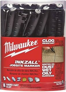 Milwaukee 48-22-3100 Inkzall Lot de 24 marqueurs permanents à pointe fine Noir - Image 1