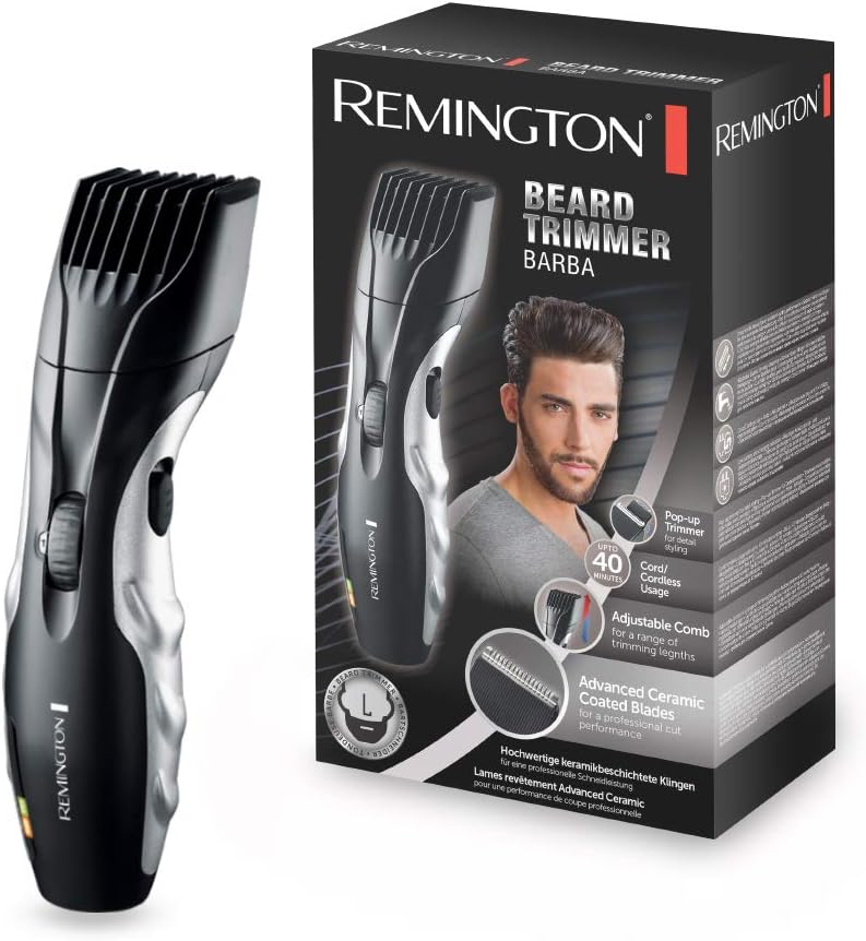 Remington Barba Beard Trimmer for Men with Ceramic Blades and Adjustable Stubble Trimmer Comb for Variable Lengths - MB320C - Image 1