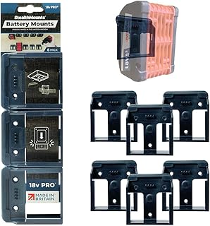 StealthMounts Supports de Batterie pour Bosch 18v | Fixations de Batterie sans Fil pour Outils Bosch 18v | Lot de 6 | Organisateurs de Batterie Bleu pour Bosch 18v | Pratique et Durable - Image 1