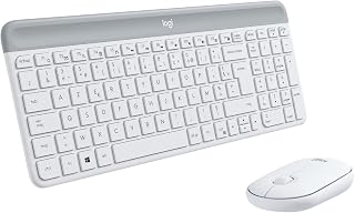 Logitech MK470 Combo Clavier et Souris sans Fil pour Windows, 2,4 GHz avec Récepteur USB Unifying, Ultra-Fin, Discret, Batterie Longue Durée, Souris Optique, Clavier AZERTY Français - Blanc - Image 1