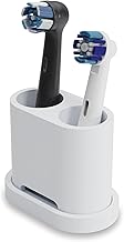 2 Toothbrush and Toothbrush Holder - Compatible with Oral-B, IO, Philips Sonicare, Waterpik, Fairywill - Food Grade Silicone (White) - Image 1