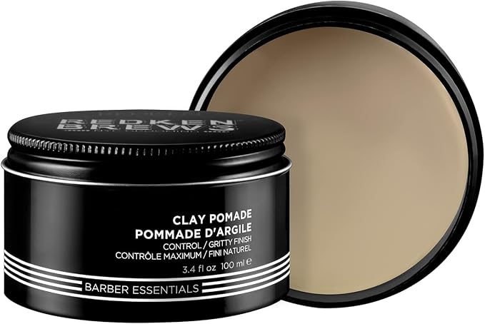 Redken, Redken Brews Clay Clay Styling Pomade for All Hair Types, Maximum Control, Long-Lasting Holding, Redken Brews, 100 ml - Image 1
