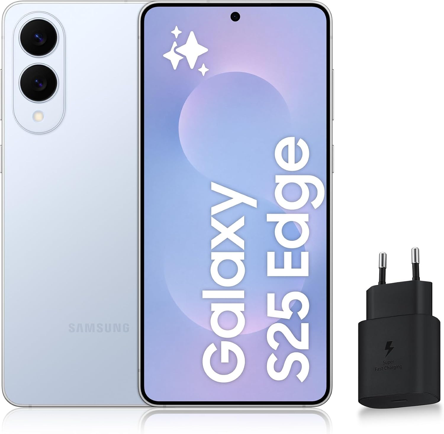 Samsung Galaxy S25 Edge, 5G Android Smartphone with Galaxy AI, 512GB, 25W Fast Mains Charger Included, Unlocked Smartphone, Light Blue Titanium, FR Version - Image 1