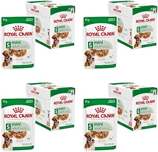 Royal Canin Mini Adult en Sauce | Pack de 4 | 4 x 12 x 85 g | Nourriture Humide pour Chiens Adultes de Petite Taille (1 à 10 kg) | De 10 Mois à 12 Ans | Teneur énergétique adaptée - Image 1