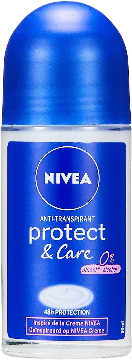 NIVEA Déodorant Bille Protect & care (1 x 50 ml), déodorant femme protection efficace 48H, déo femme inspiré de la crème NIVEA, Anti transpirant avec alcool - Image 1