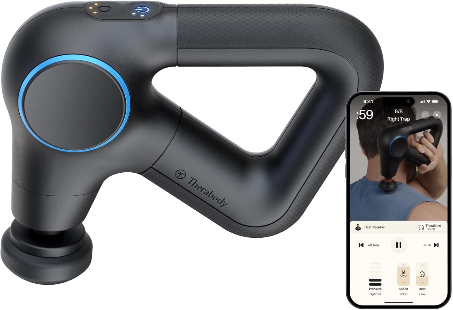 Theragun Premium Plus Heating, Powerful Massage Gun for Warming & Recovery - Silent Massage to Relieve Neck, Back, Leg & Body Pain (Prime Plus)