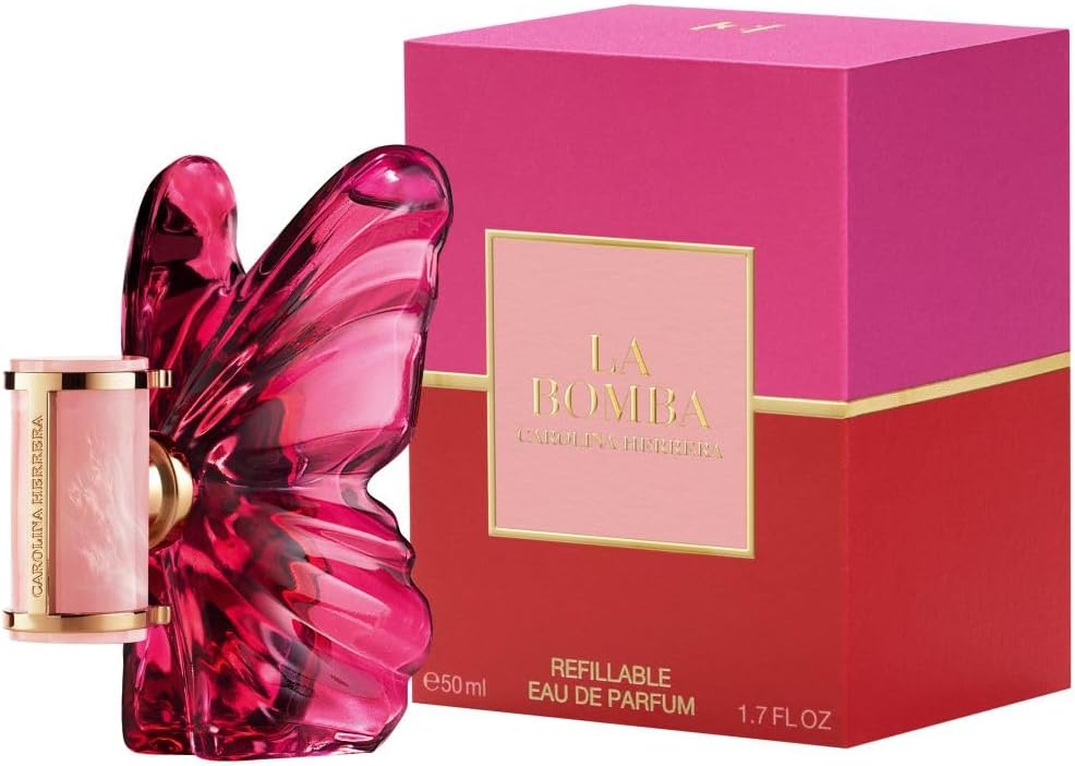 Carolina Herrera La Bomba 50 ml Eau De Parfum Butterfly Rose Gold Accents Luxury Eau De Parfum - Image 1