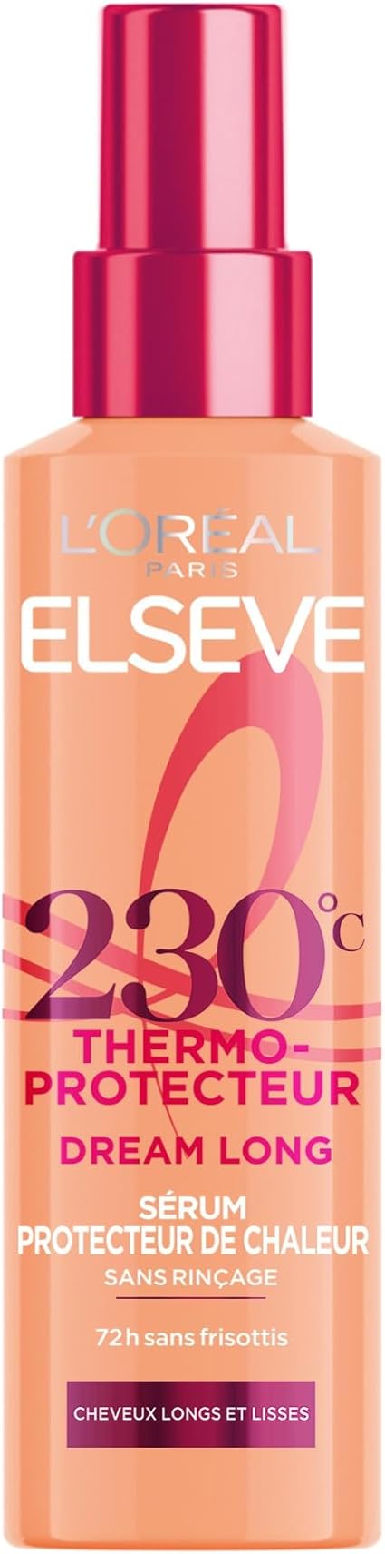 L'Oréal Paris - Sérum Protecteur de Châleur 230° - 72H Anti-Frisottis - Lissage de Rêve Sans Rinçage - Elseve Dream Long - 150 ml - Image 1