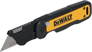 DeWALT Couteau utilitaire pliable Push and Flip conçu avec une poignée en métal pour plus de durabilité, clip de poche haute performance et trou d'attache intégré, idéal lorsque vous travaillez en - Image 1