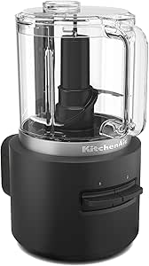 Kitchenaid Cordless Chopper - Go Cordless Mini Food Processor for Chopping or Puring Fruit, Vegetables and Herbs, 2 Speeds and Pulse, Blade and Whisk, 1.18 L, Black, with Battery - Image 1
