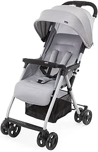Chicco OHlalà 3 Baby Strollers Ultra Light, Compact, Foldable and Tilting from Birth to 15 kg, with Large Basket, Rain Cover Included and Extendable Roof – Grey Mist - Image 1