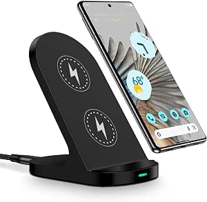 Samsung Wireless Induction Charger for Samsung Galaxy S25 Ultra/S24 FE/S23/S22/S21, 15W Fast Charging Station Wireless Charger for Google Pixel 10 Pro/10/9/9a/8/7, iPhone 17/16/15/14/13 - Image 1