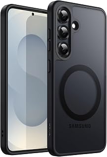 JETech Coque Magnétique pour Samsung Galaxy S25+ / S25 Plus 5G, Compatible avec MagSafe, Étui Housse Antichoc à Dos Translucide Mat (Noir) - Image 1