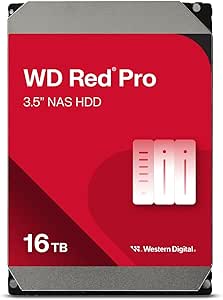 WD Red Pro 16TB Internal Hard Drive 3.5" Dedicated NAS, 7200 RPM Class, SATA 6 GB/s, CMR, 512MB Cache, 5 Year Warranty - Image 1