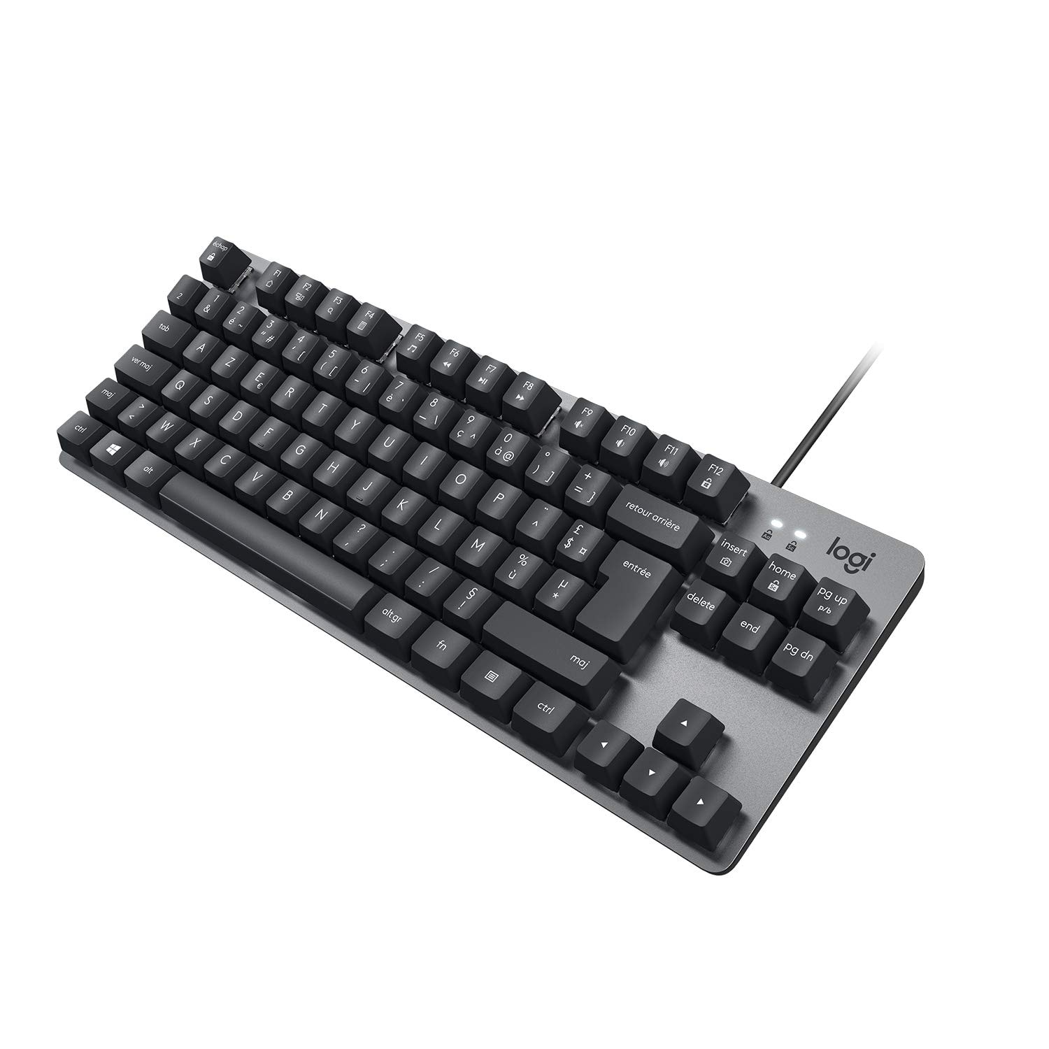Logitech K835 TKL Wired Aluminium Mechanical Keyboard – Tenkeyless Keyboard without Numeric Keypad for PC, with Compact and Comfortable Design, Linear Switches, French AZERTY – Grey - Image 1