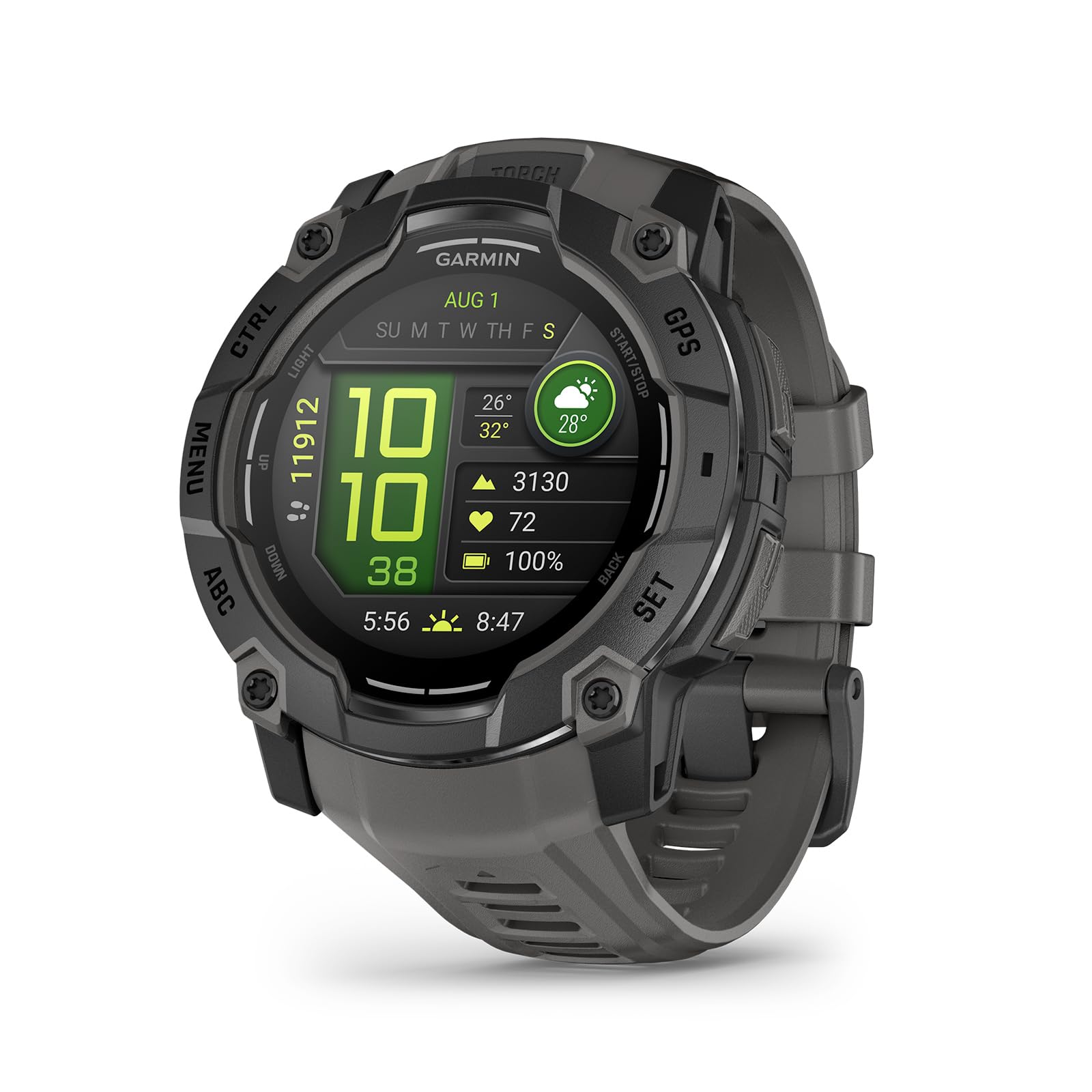 Garmin Instinct 3.5 mm, AMOLED, Black Bezel with Charcoal Band - Image 1