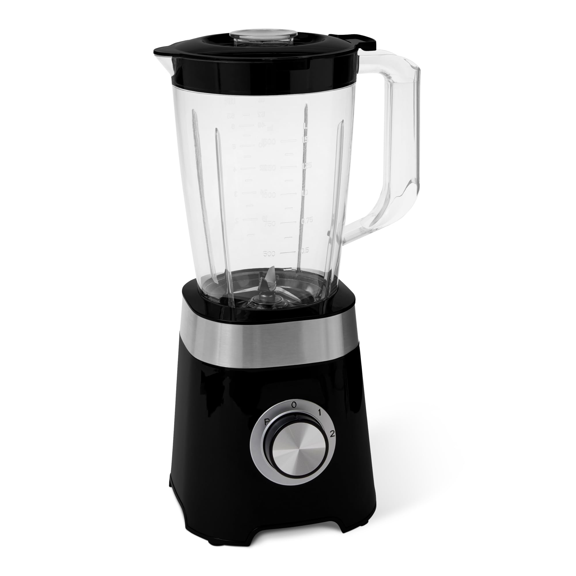 Amazon Basics Mixeur de cuisine avec pichet en plastique de 1.5 l, 600 W pour faire des smoothies et piler de la glace, Noir - Image 1