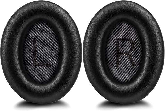 Bose Ear Pads, Professional Replacement Ear Pads for Bose QuietComfort QC35/QC35 II Headphones, Acoustic Memory Foam and Protein Leather (Black, 1 Pair) - Image 1