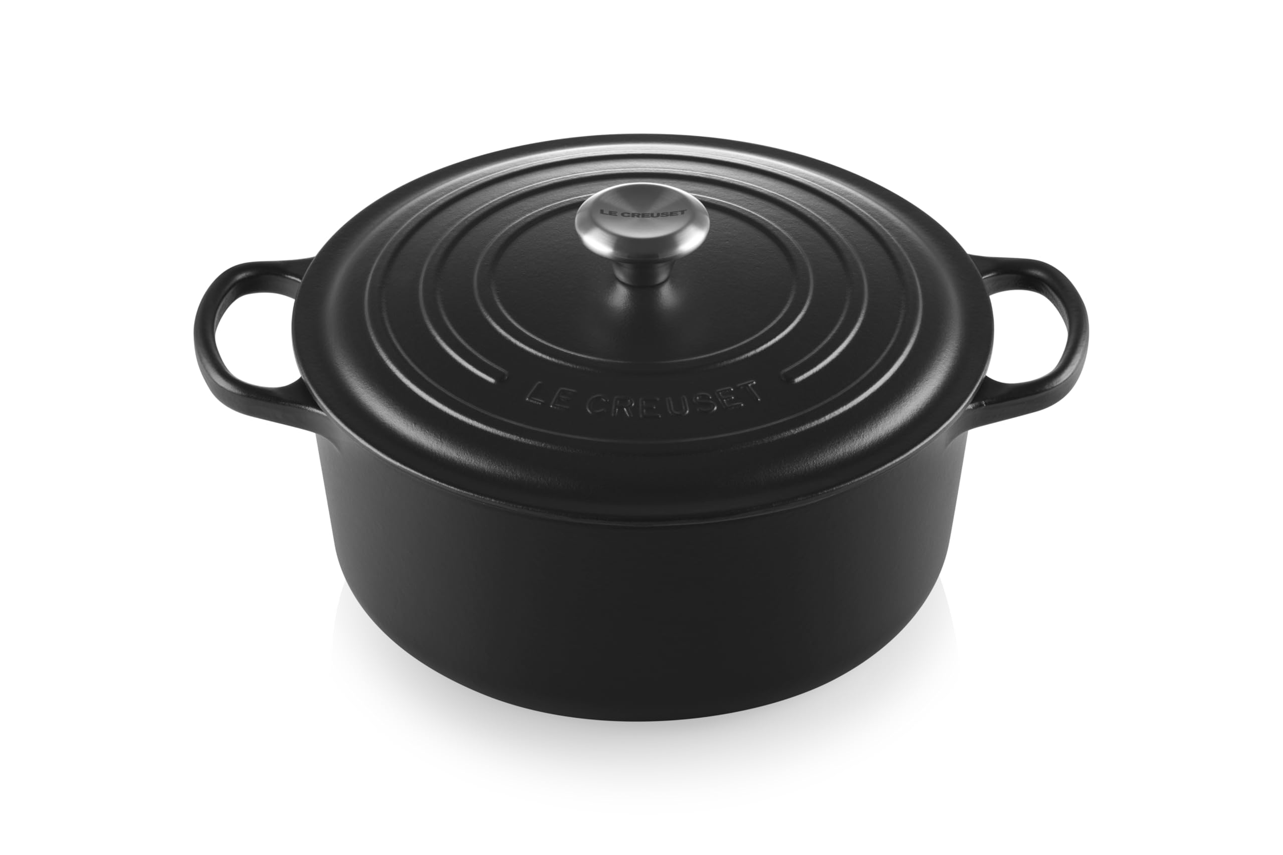 Le Creuset Signature 21177280002430 Enamelled Cast Iron Casserole Dish with Lid 28 cm 6.7 L Matt Black - Image 1