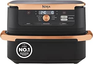 NINJA Foodi FlexDrawer Air Fryer, Dual Zone with Removable Divider, Large 10.4L Drawer, 7-in-1, Double Zone, Dishwasher Safe Non-Stick, Black & Copper, AF500EUCP - Image 1