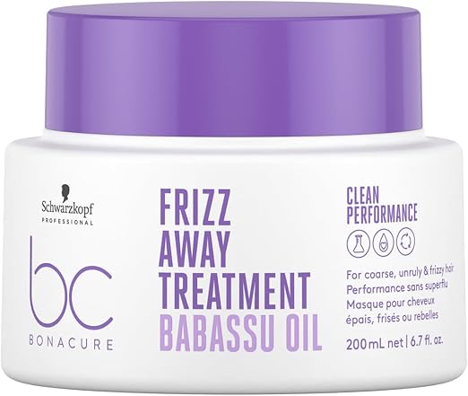 Schwarzkopf Professional Bonacure Frizz Away Treatment Hair Mask Curly Hair Complex Vegan Care Complex with Babassu Oil Frizz Control Nourishing Detangling 200ml - Image 1