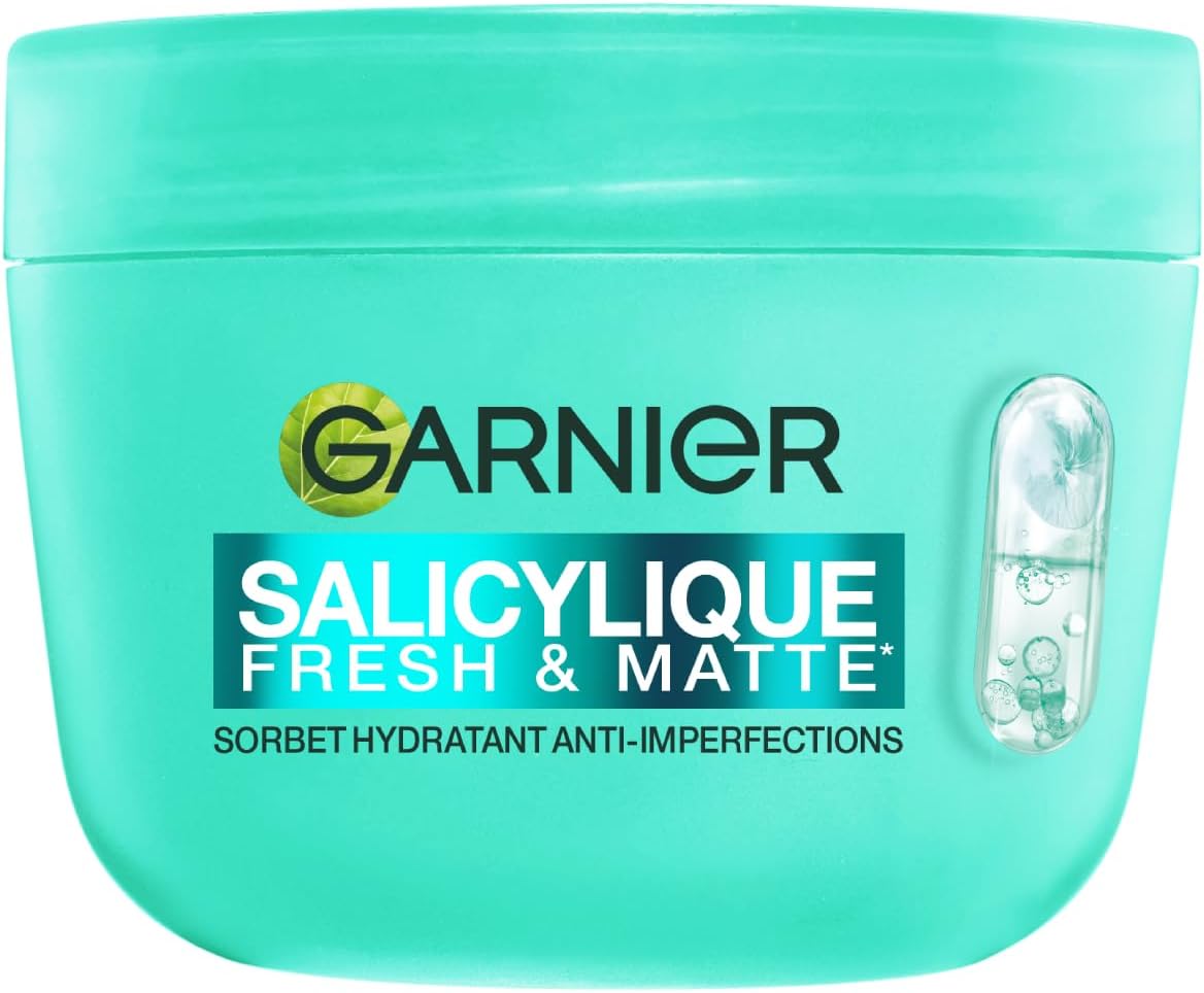 GARNIER – Salicylique – Crème Sorbet Hydratante Fresh et Matte - Crème Hydratante et Matifiante - Adoucit la Peau, Unifie le Teint, Réduit les Pores et l'Excès de Sébum - Tous Types de Peaux - 85 ml - Image 1