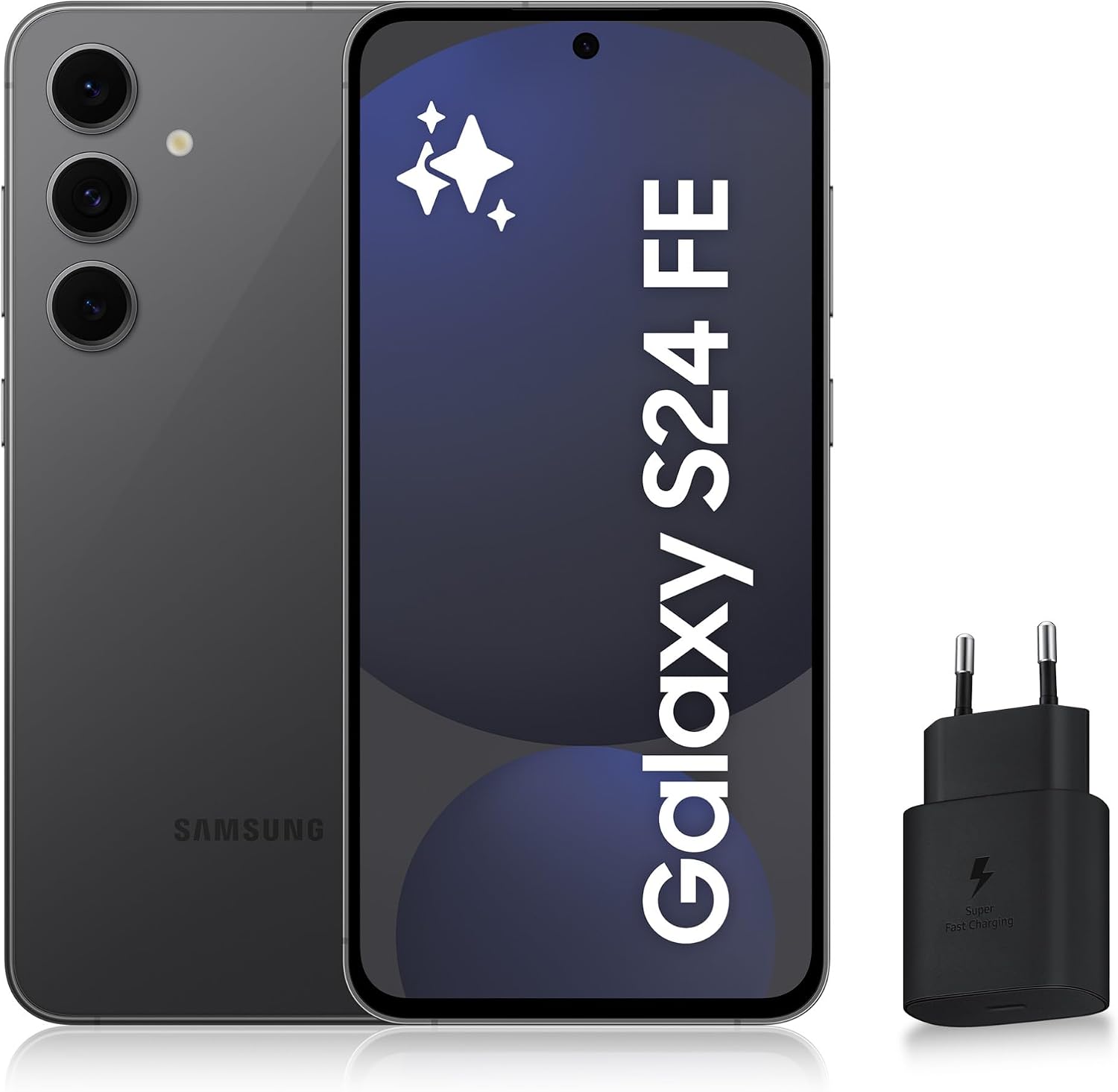 SAMSUNG GALAXY S24 FE, Android 5G Smartphone with Galaxy AI, 128GB, 25W Fast Mains Charger Included, Unlocked Smartphone, Graphite, FR Version - Image 1
