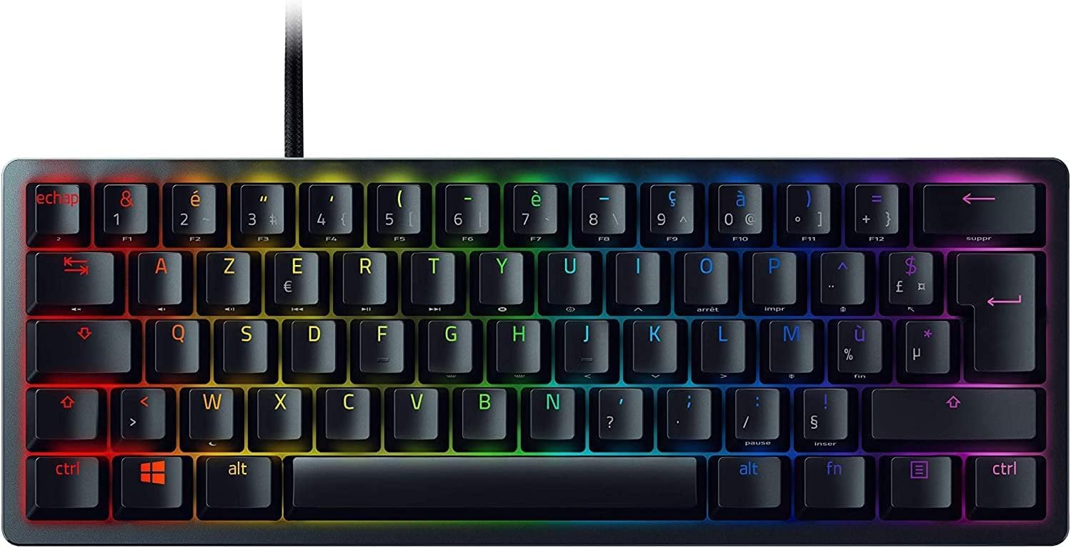 Razer BlackWidow V3 Mini HyperSpeed (Switches Yellow) - 65% Compact Mechanical Wireless Gamer Keyboard (Switches Silent Mechanical, Bluetooth, USB-C) AZERTY Keyboard | Black - Image 1