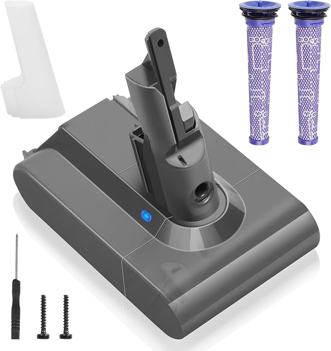 Waitley 6000mAh Battery for Dyson V7 SV11 Motorhead Absolute Animal Mattress Fluffy Trigger Car+Boat HEPA Vacuum Cleaner with 2 Pre-Filter and 1 Screwdriver - Image 1