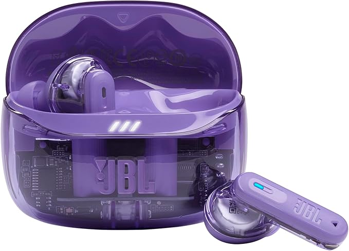 JBL Tune Beam Ghost 2 Wireless Bluetooth Earbuds, Noise Cancelling, 48 Hours Battery Life, IP54 Water and Dust Resistance, Multipoint Connection, Purple Ghost - Image 1