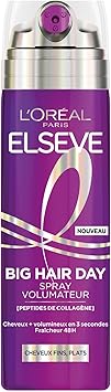 L'Oréal Paris - 2-in-1 Volume & Freshness Spray - Fine & Flat Hair - Instant Lift Effect - Women & Men - Enriched with Collagen Peptides - Elseve Collagen Lifter Big Hair Day - Image 1