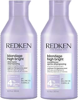 Redken, Routine Illuminatrice pour Cheveux Blonds et Méchés en Manque d'Eclat, Illumine et Hydrate, Blond Lumineux, Vitamine C et Protéines de Blé, Blondage High Bright - Image 1
