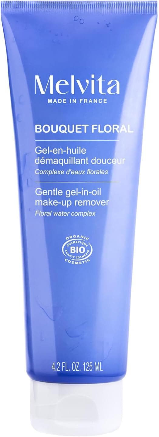 Melvita - Cleansing Oil Gel - Floral Bouquet - Removes Impurities and Makeup, Green Tea - Gentle Care for Sensitive Skin - 125 ml