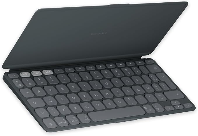 Logitech Keys-To-Go 2, clavier sans fil portable pour iPad avec protection intégrée, plat, pour iPad, iPhone, Mac et Apple TV, passez facilement d'un dispositif à un autre, FRA AZERTY - Graphite - Image 1