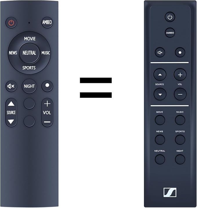 New Replacement Remote Control Compatible with Sennheiser Ambeo Soundbar Audio SB01-RC - Image 1