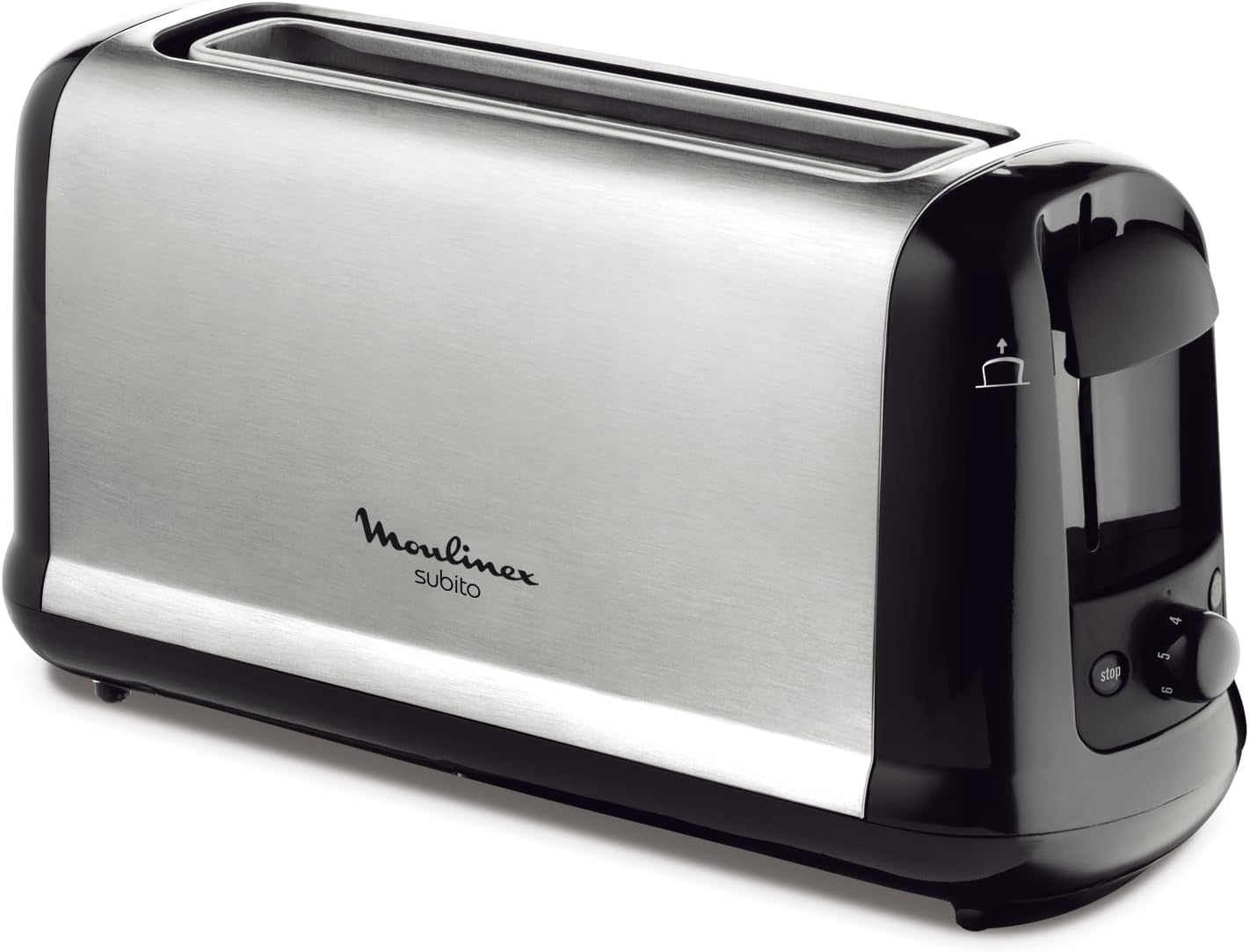 Moulinex Toaster 1 long slot, 7 levels of browning, Wide slot, Stop button, Defrost, Reheat, Crumb tray, Subito, Stainless steel LS260800 - Image 1