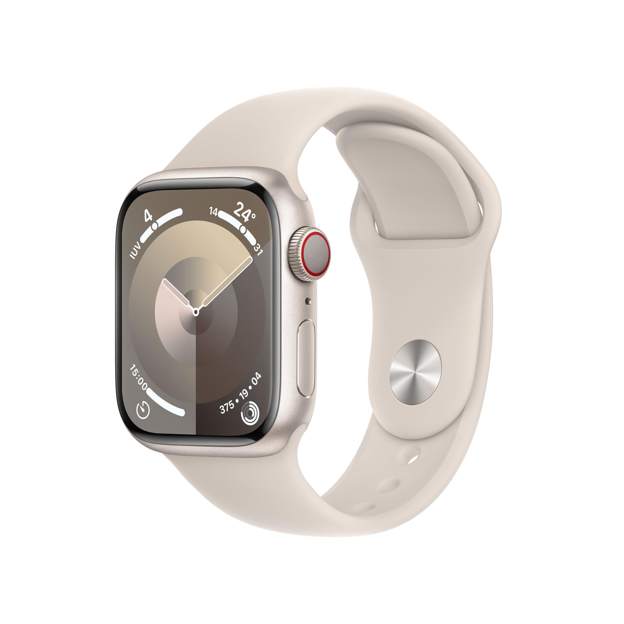 Apple Watch Series 9 (GPS + Cellular, 41mm) Star Light Aluminum Case with Stellar Light Strap, S/M (Refurbished) - Image 1
