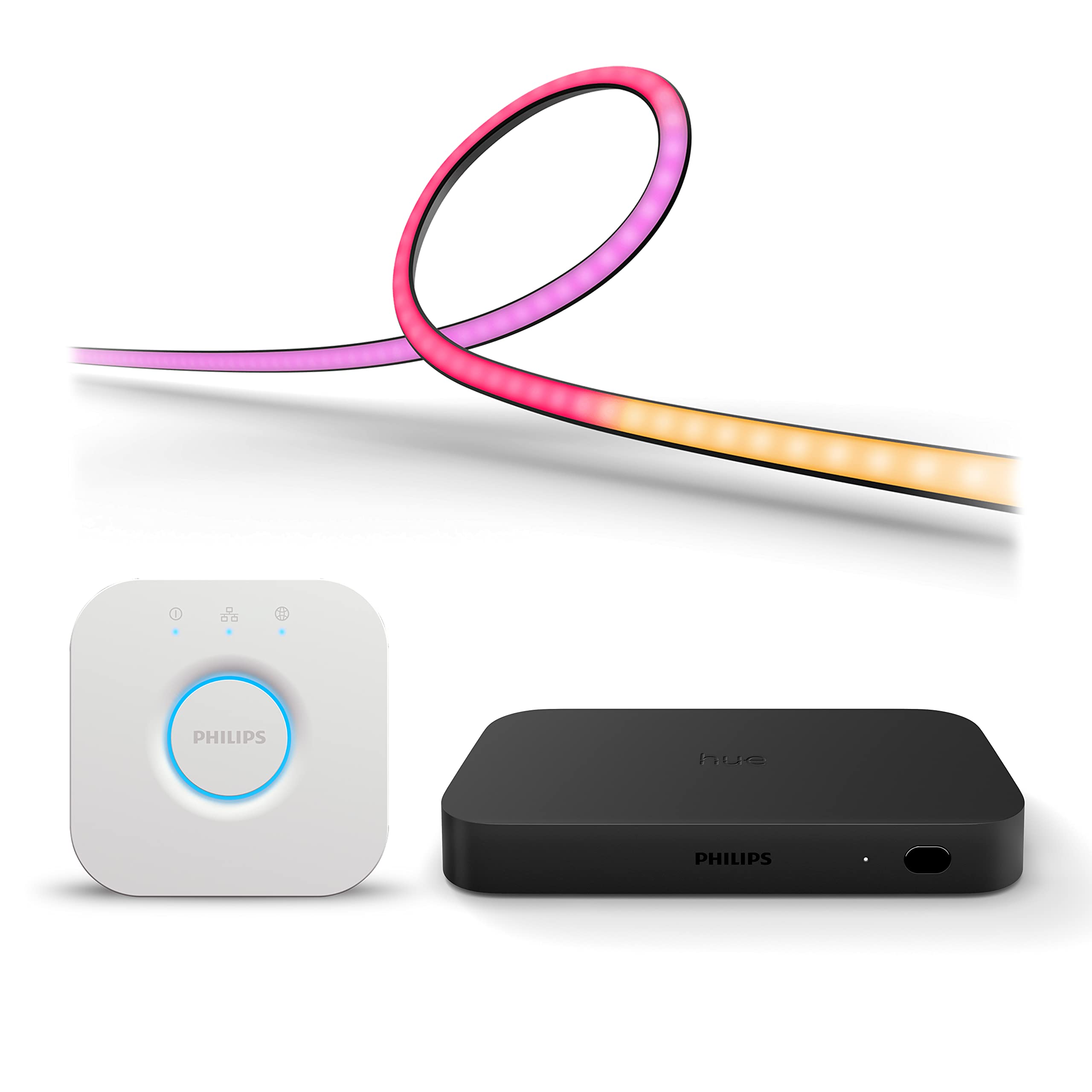 Philips Hue Entertainment Starter Pack for 75 inch TV - 1 x HDMI Sync Box (HDMI Cable Included) - 1 x Philips Hue Play Gradient Lightstrip 75" - Image 1